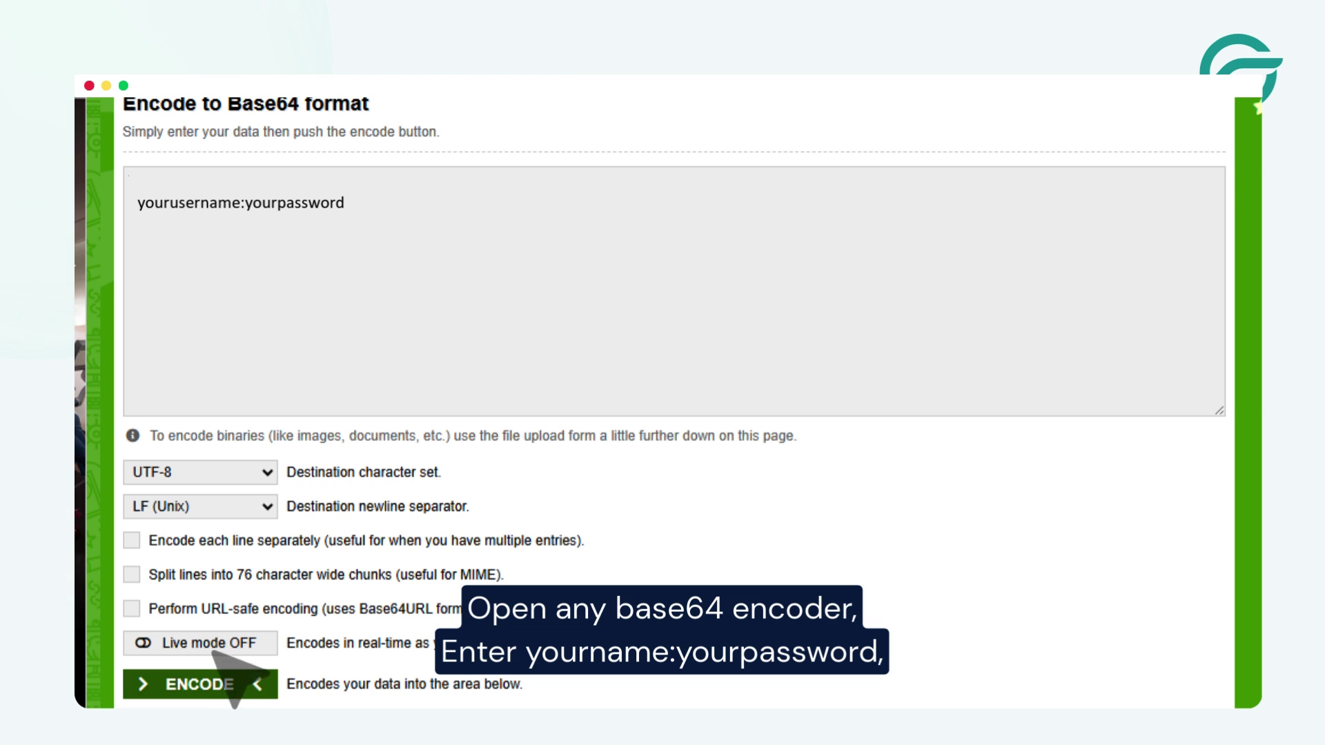Generate Base64-Encoded Credentials