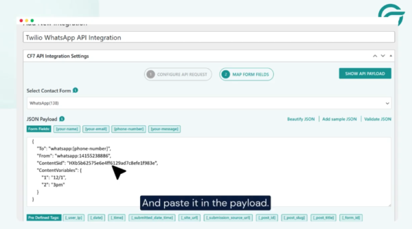  Add the ContentSid (Template ID)