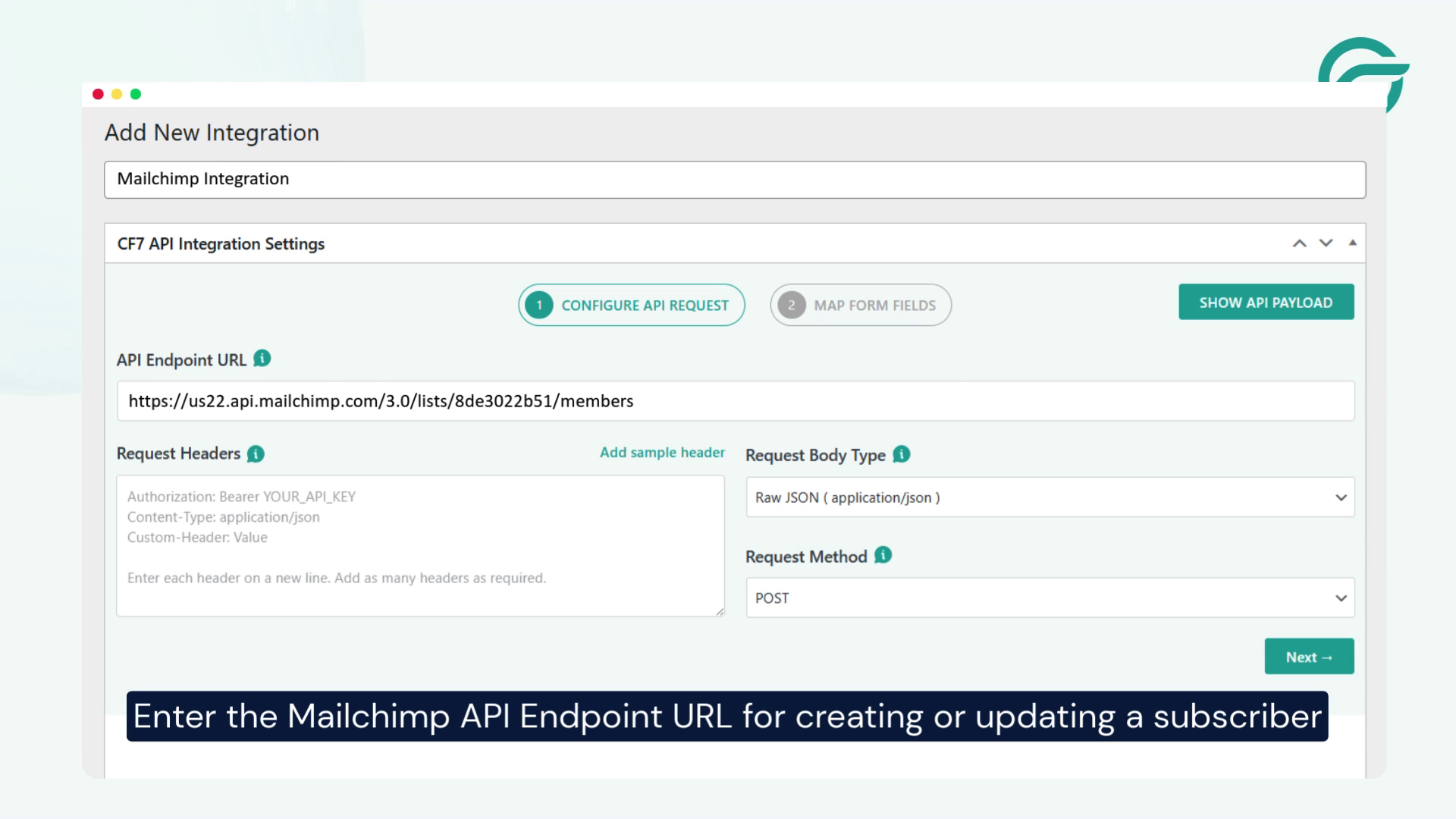Create a New Mailchimp Integration