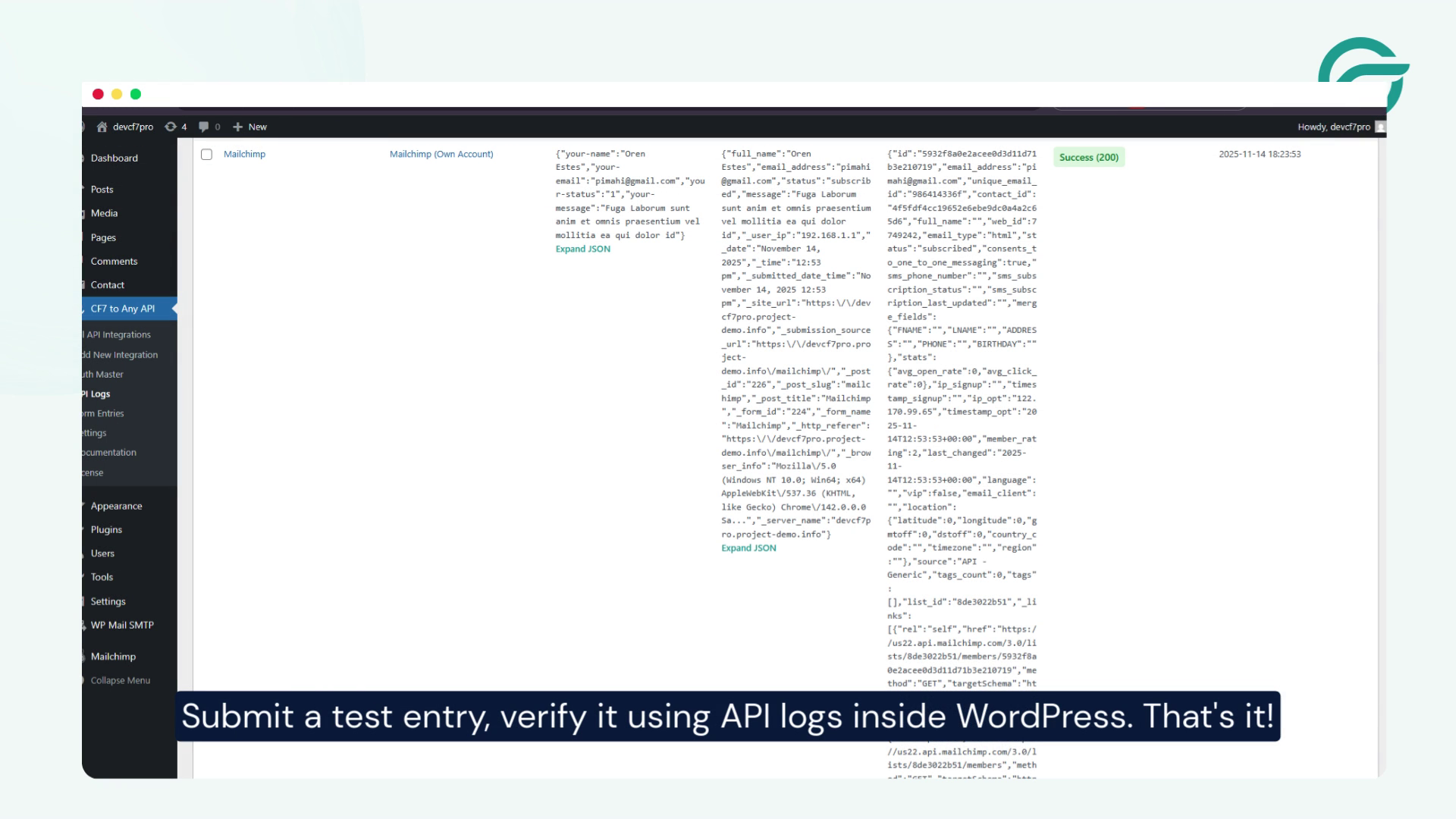 Test and Verify the Integration