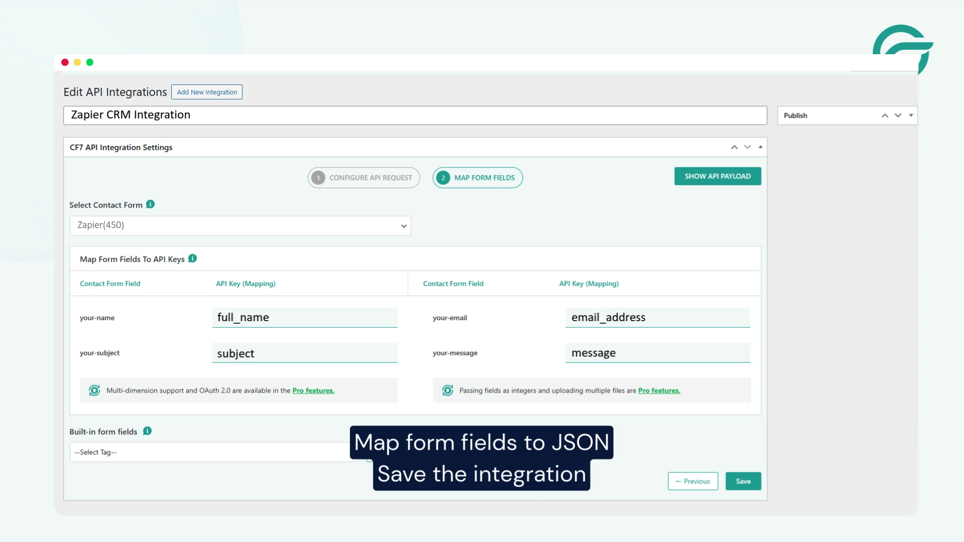 Map Form Fields to JSON
