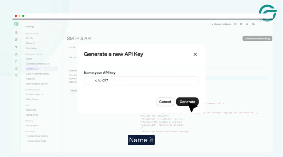Generate Your Brevo API Key
