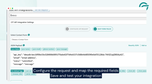 Configure the Request and Map Fields