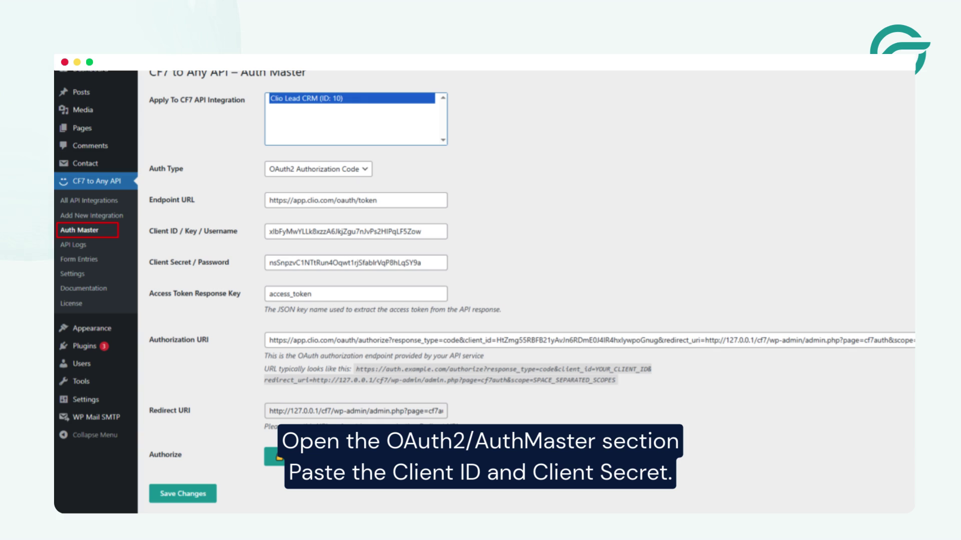 Configure OAuth2 Using AuthMaster