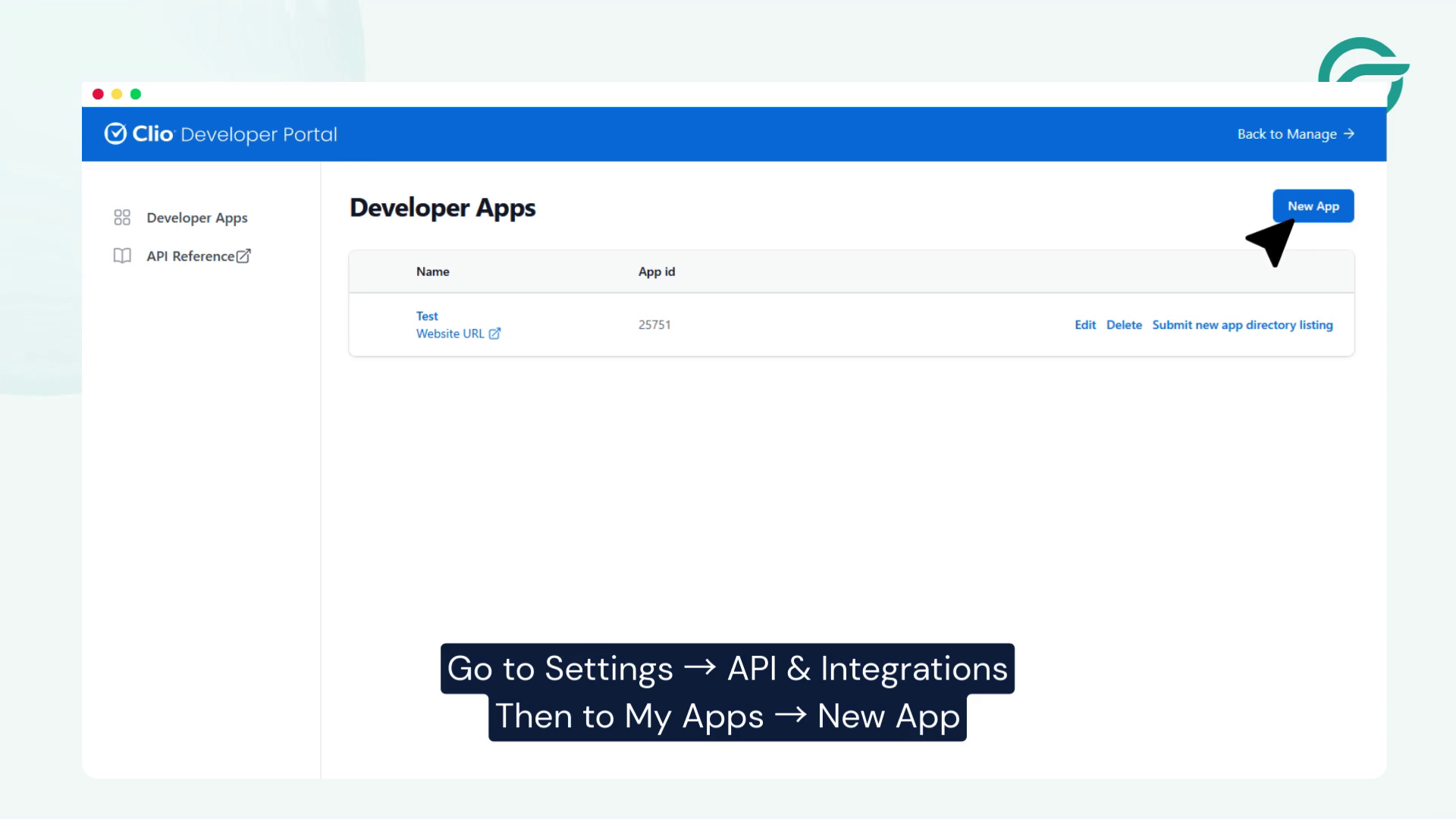 Go to Settings → API & Integrations
