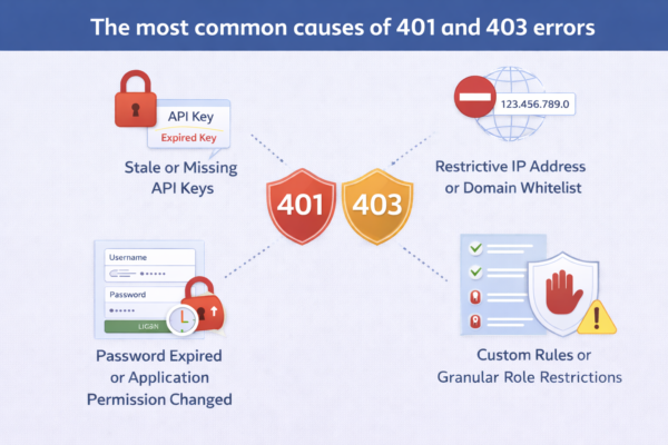 The most common causes of 401 and 403 errors