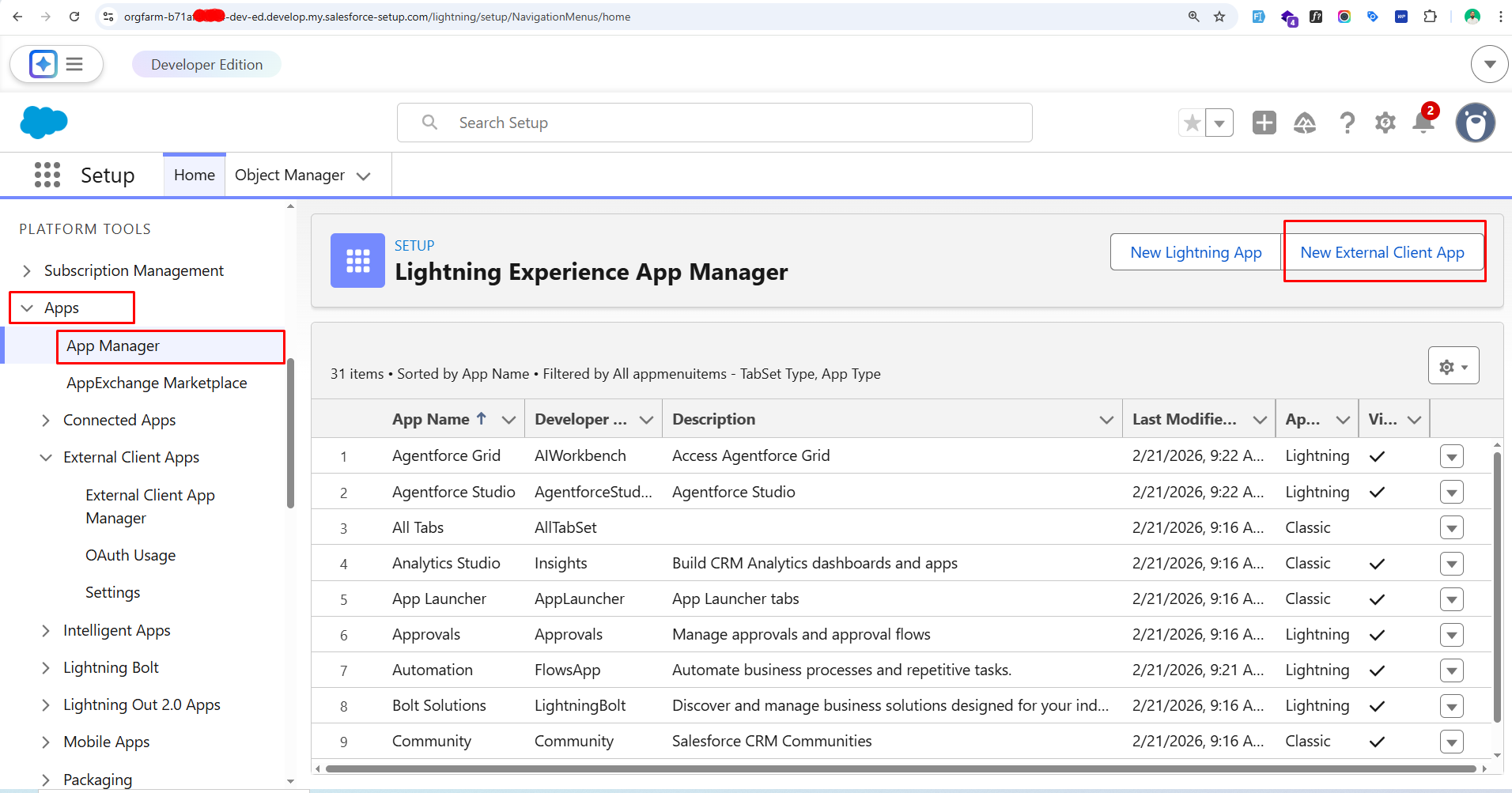 Set up Lighting experience app manager