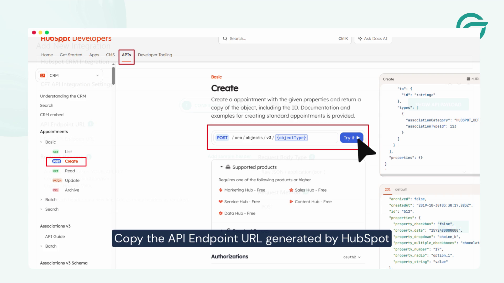 Copy the API Endpoint URL