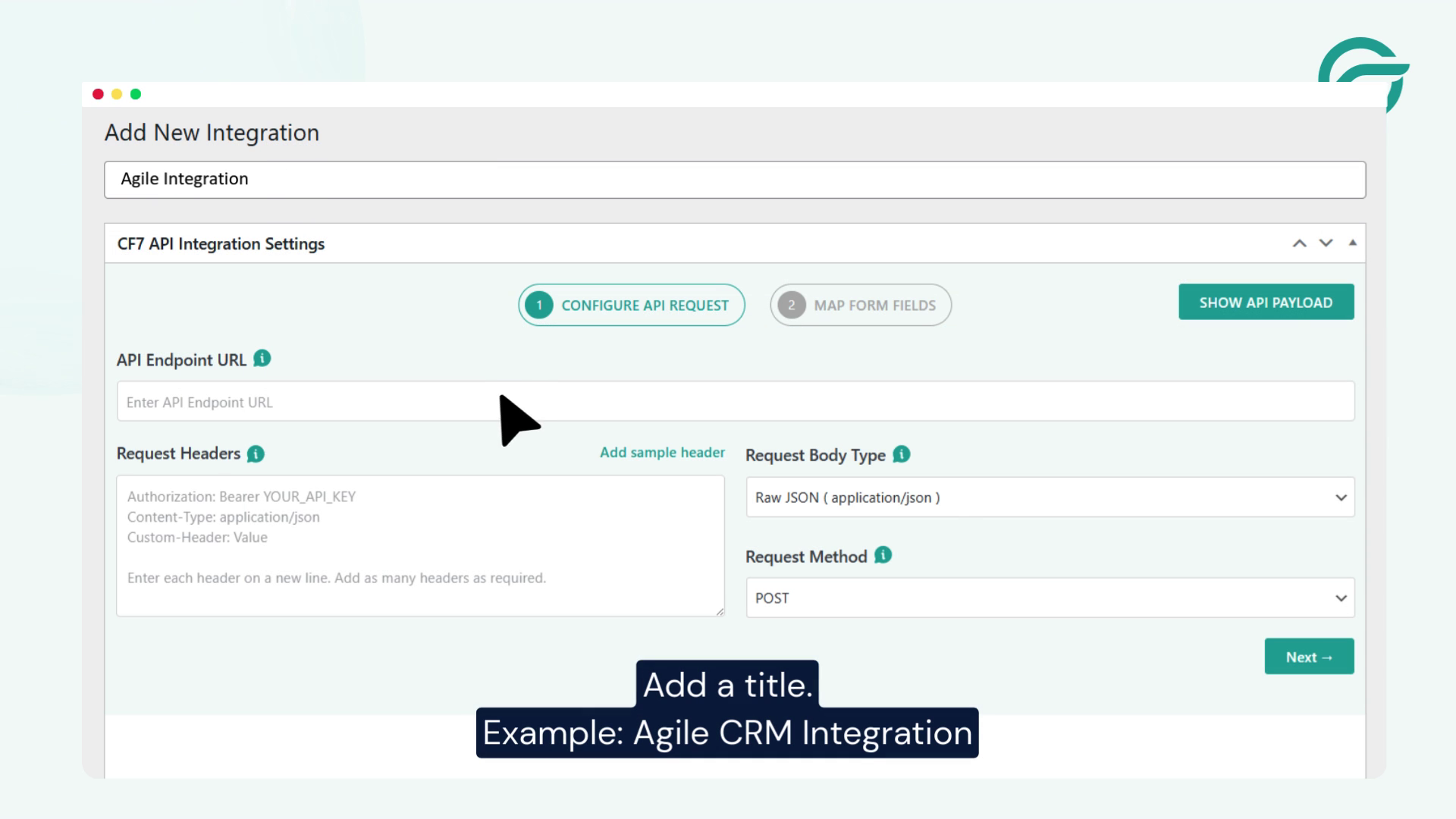 Create Integration with Agile CRM
