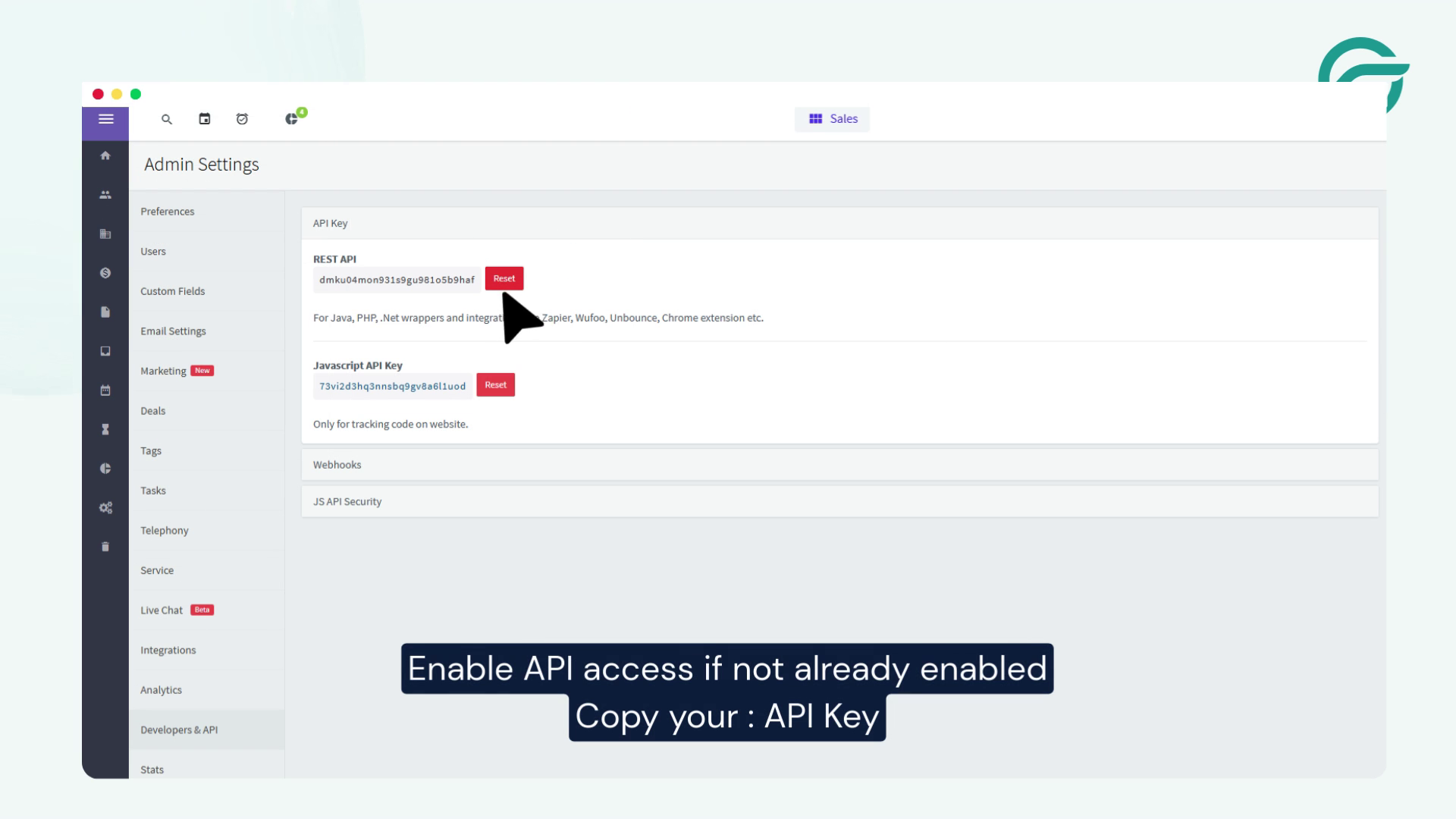 Enable API Access