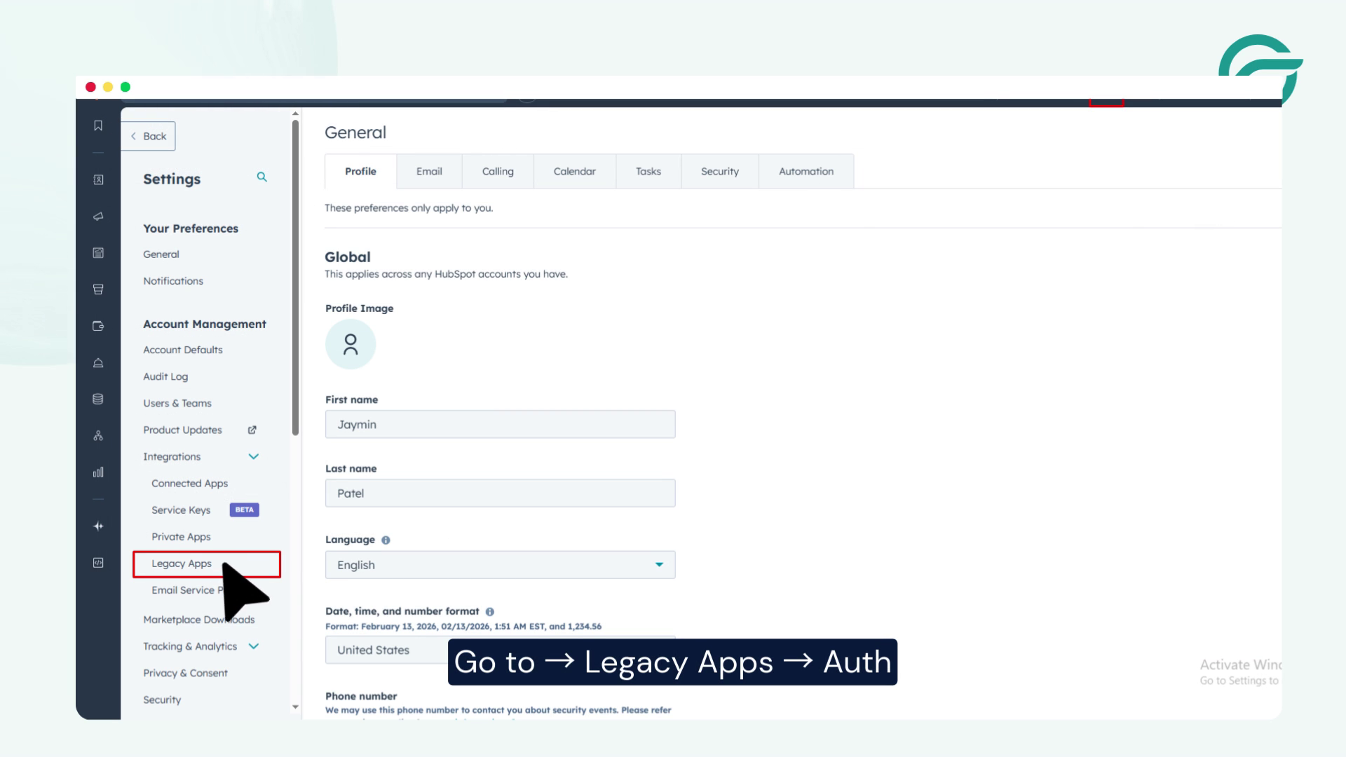 Generate Access Token in HubSpot