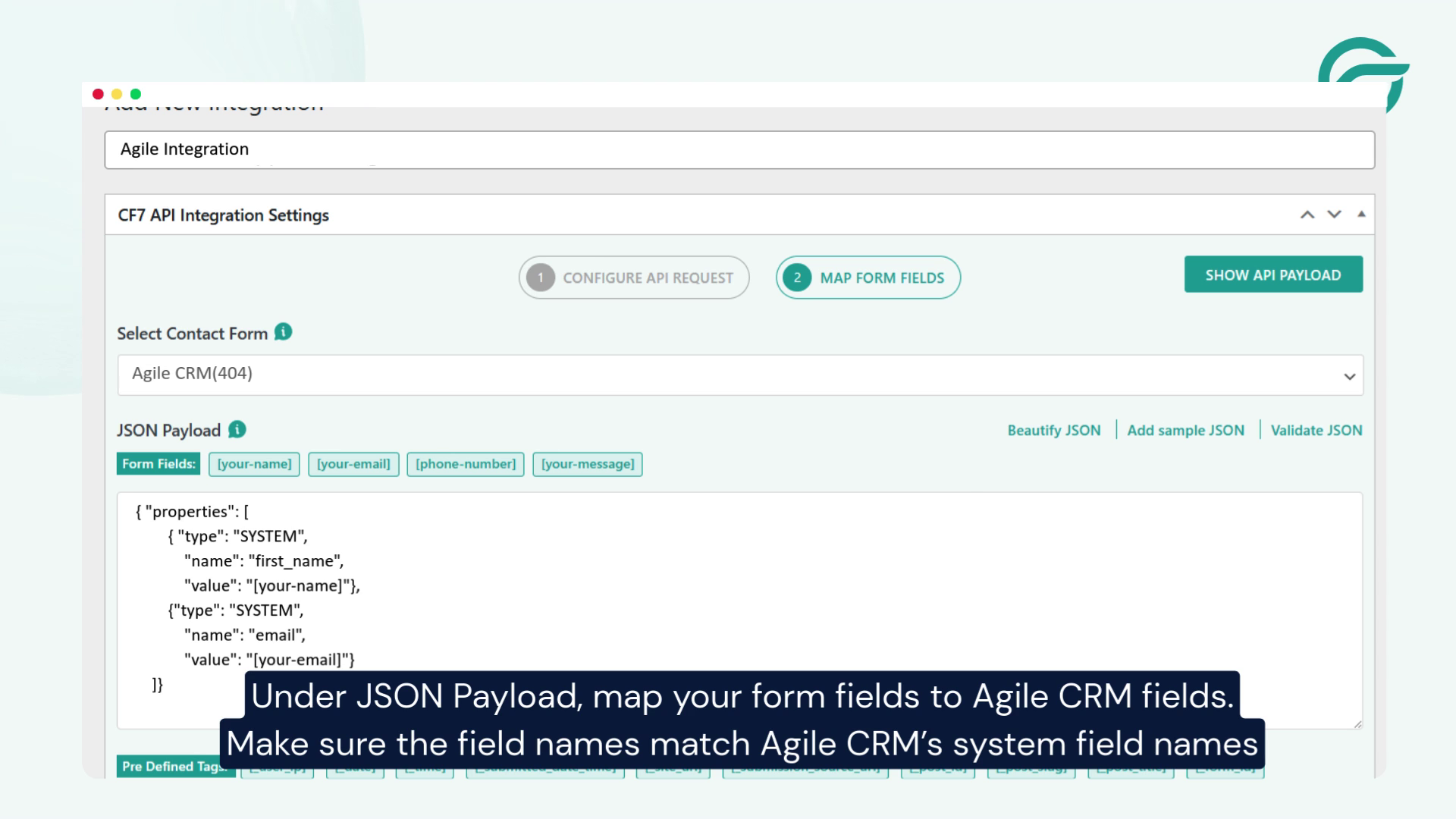 Map Form Fields Using JSON Payload
