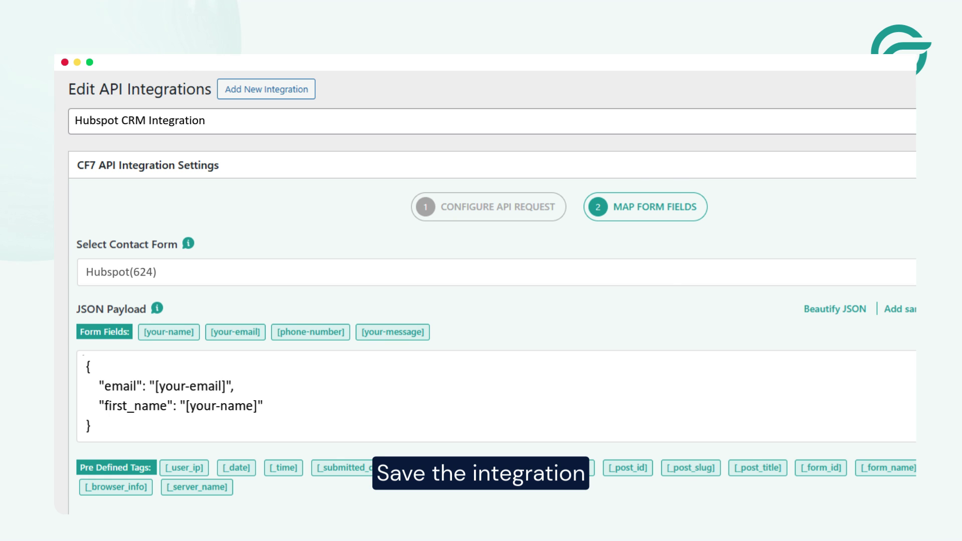 Map Form Fields Using JSON Payload