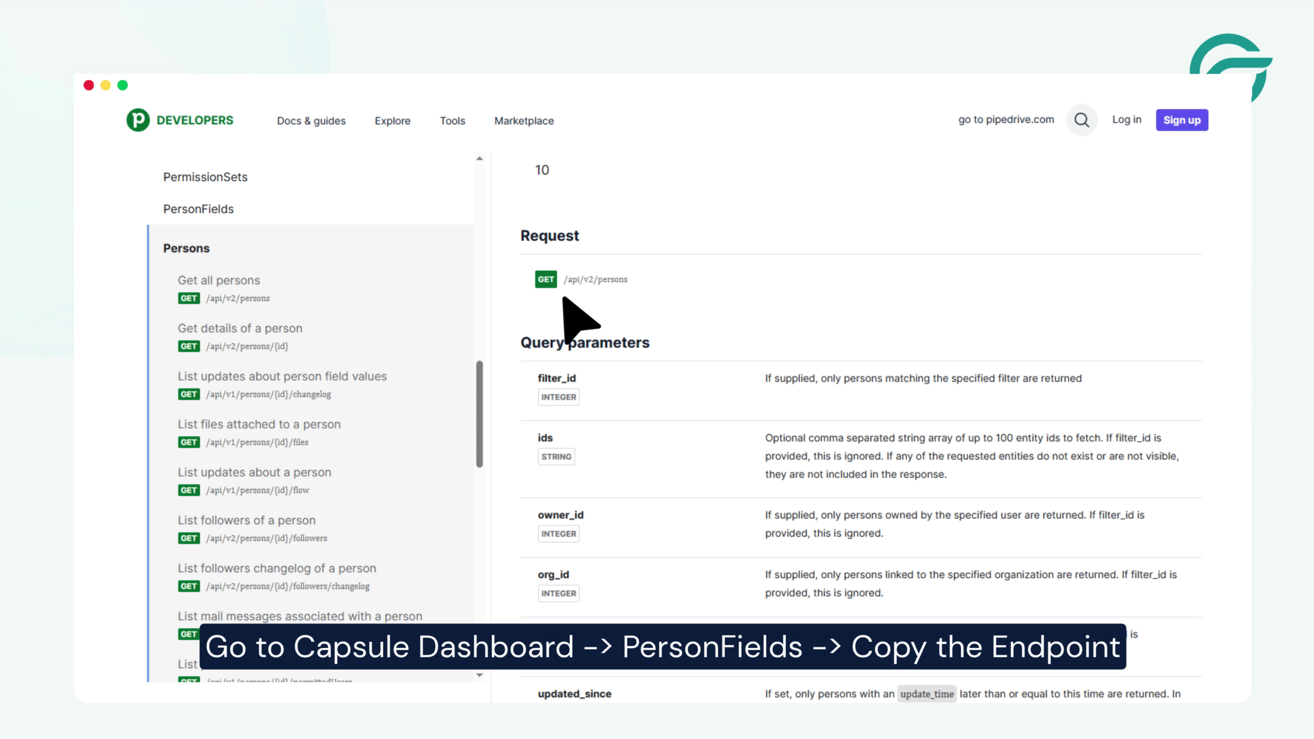 Pipedrive API Endpoint URL