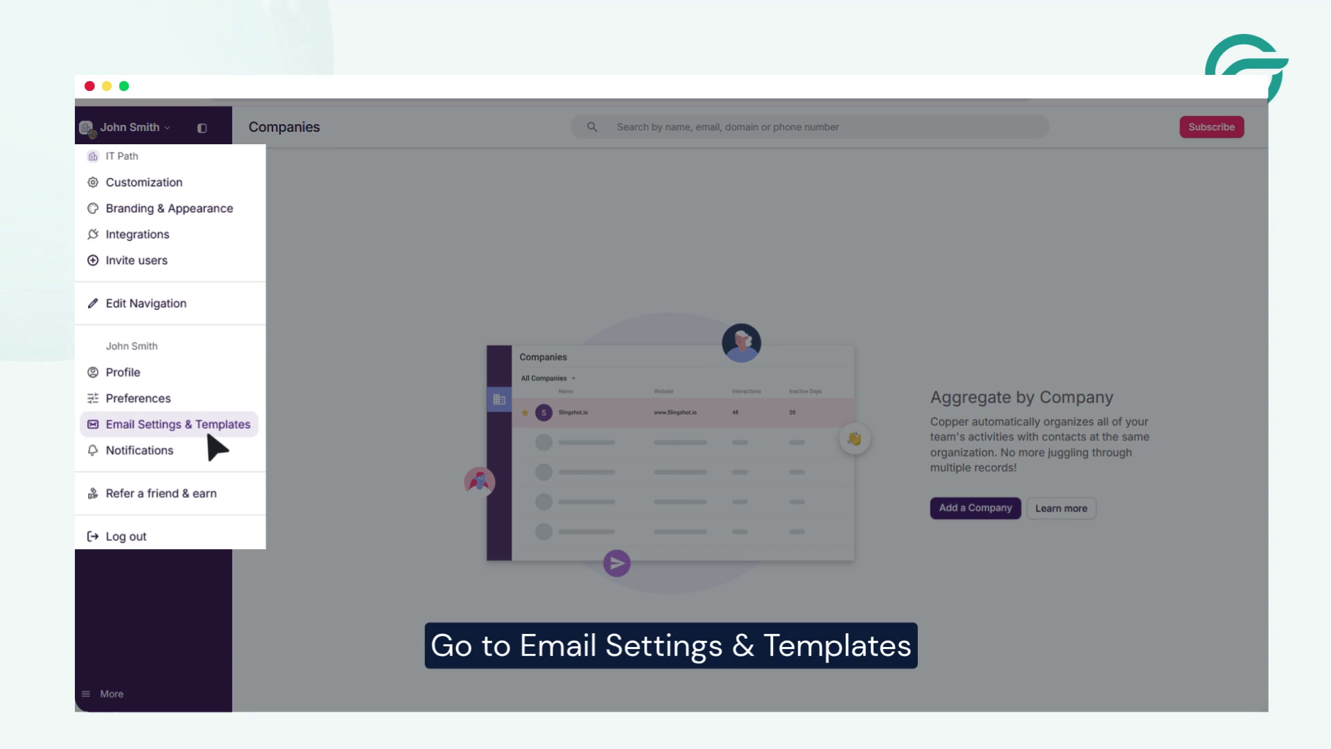 Go to Email Settings & Templates