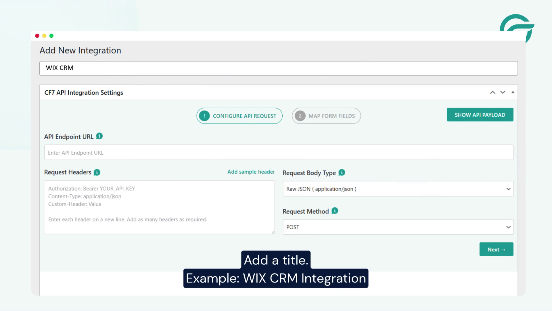 Add new integration title - Wix CRM Integration