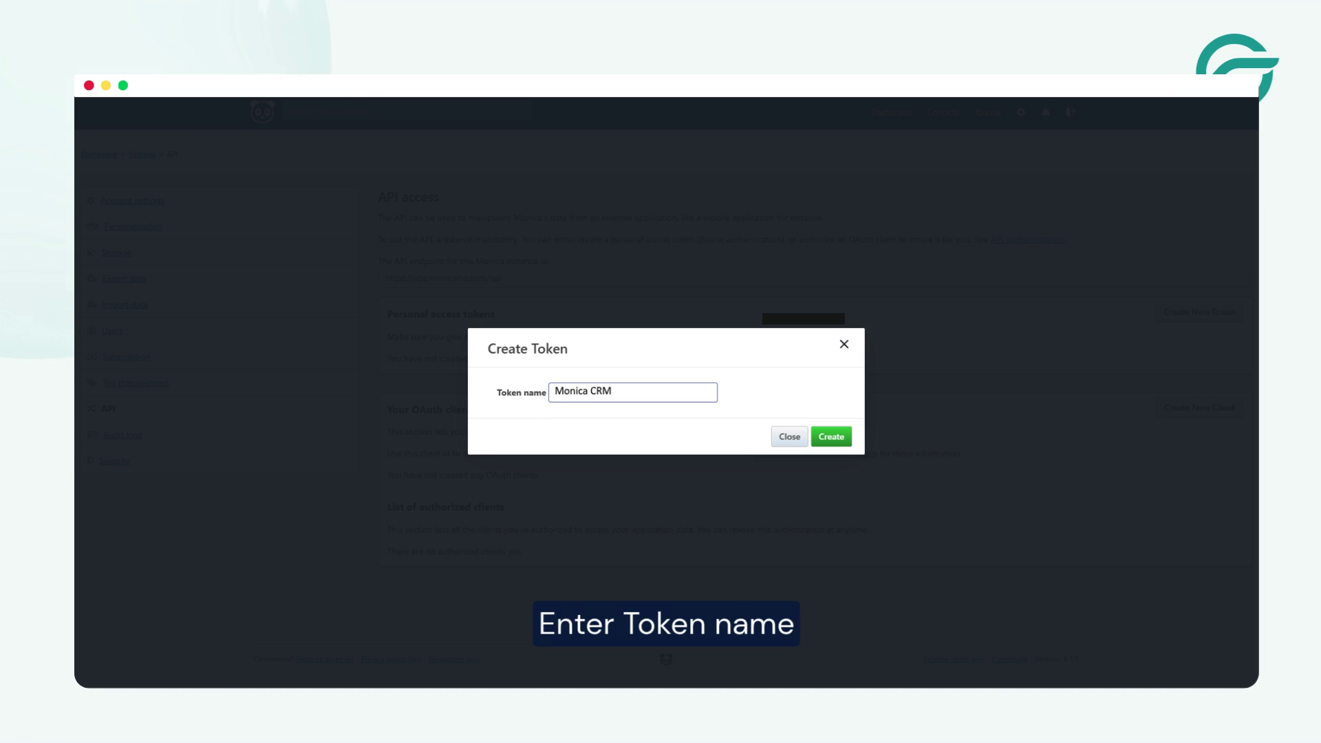 Enter Token name
