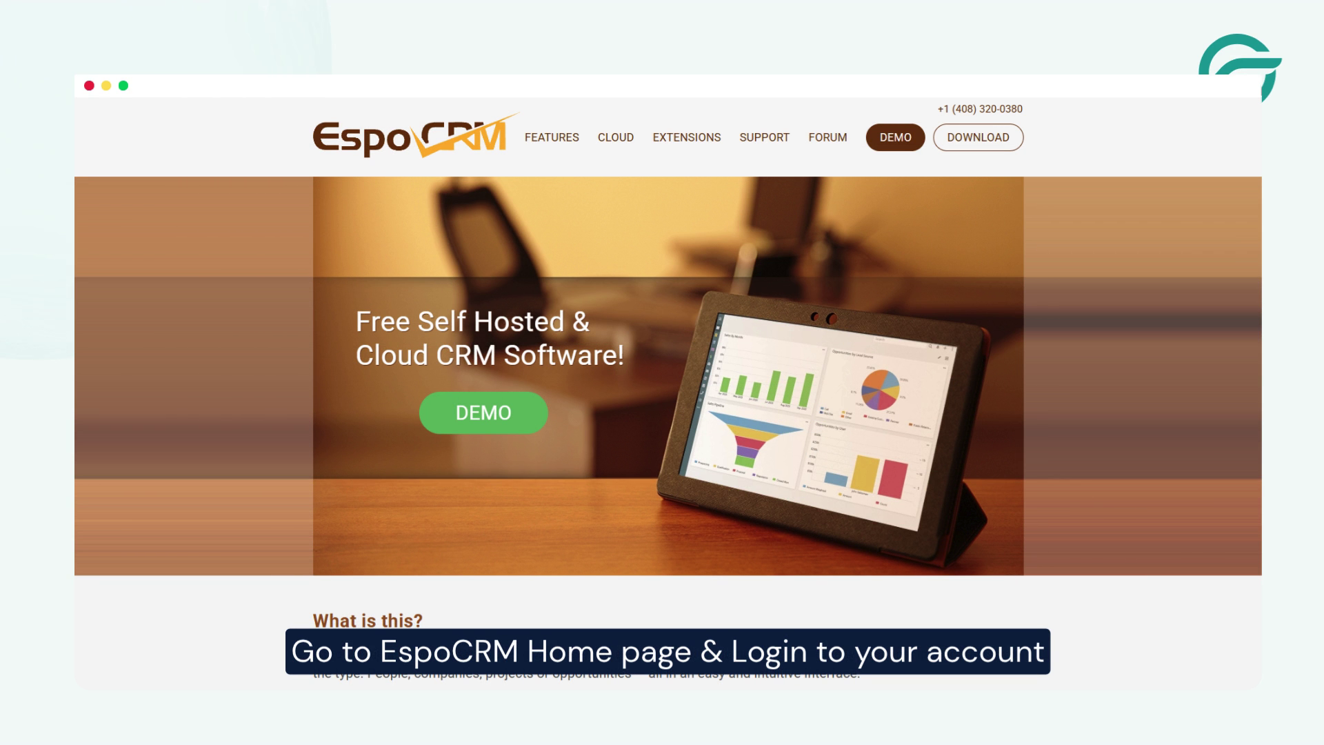 Go to Espo CRM Home Page & Login to your account