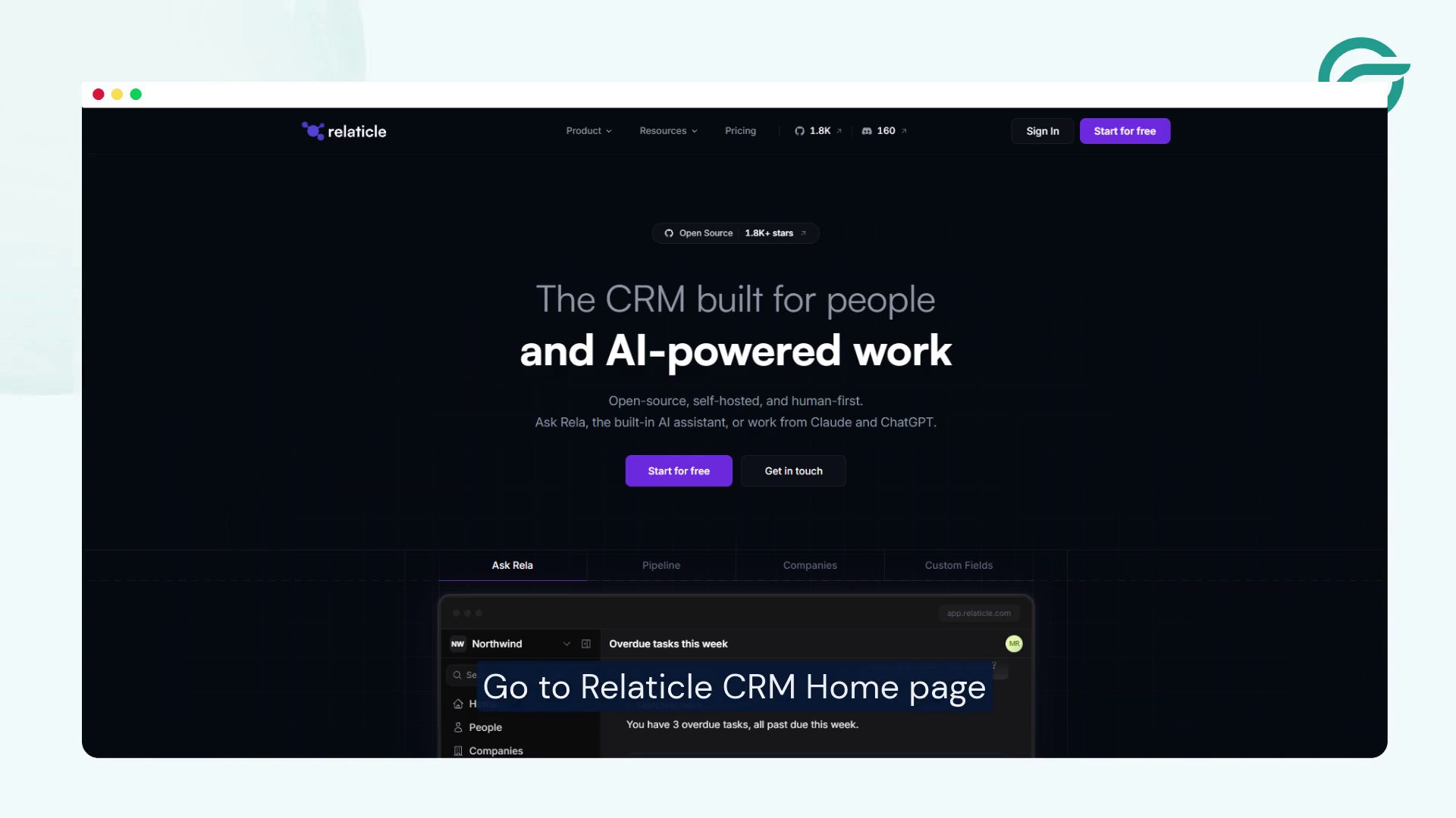 Go to Relaticle CRM Home Page